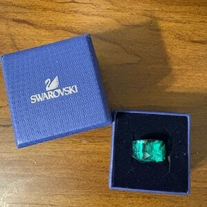 Swarovski Emerald-Tone Crystal Ring